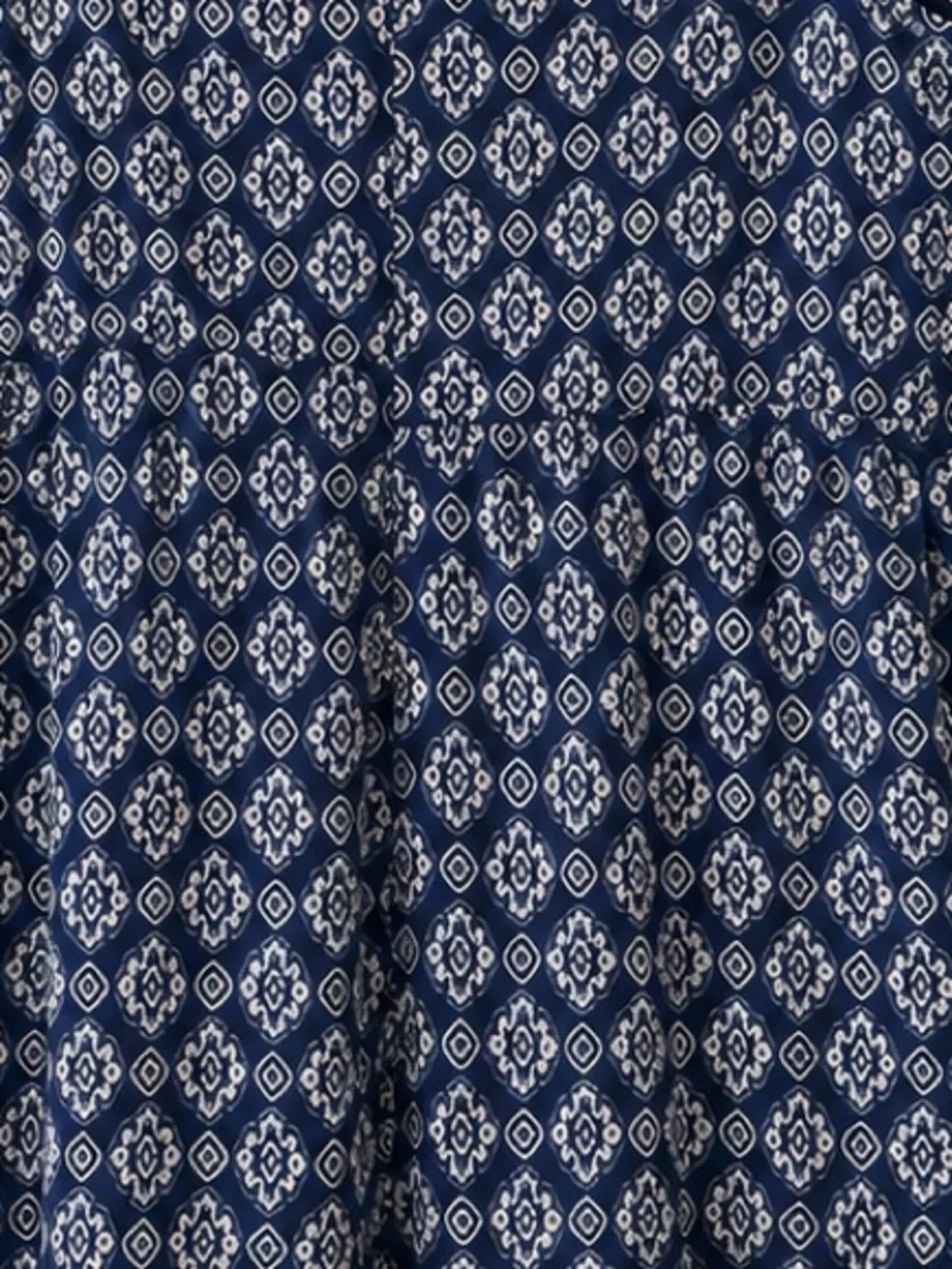 MICHAEL Michael Kors Knit Ruffle Hem Dress L Navy Blue Geometric Sleeveless
